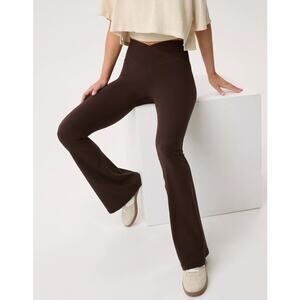 Aerie OFFLINE Real Me High Rise Crossover Flare Yoga Pants XL Deep Earth